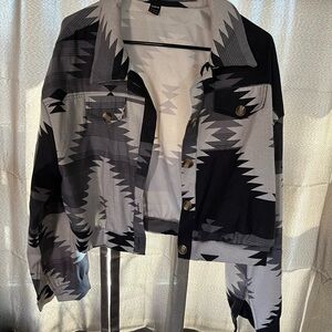 SHEIN Monochrome Geometric Jacket